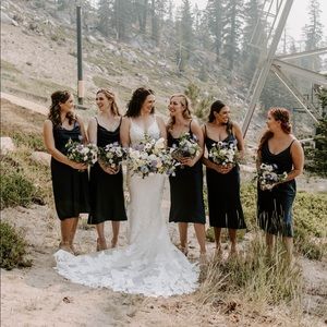 Revelry Skye Midi Satin Dress (Navy, Size 6)